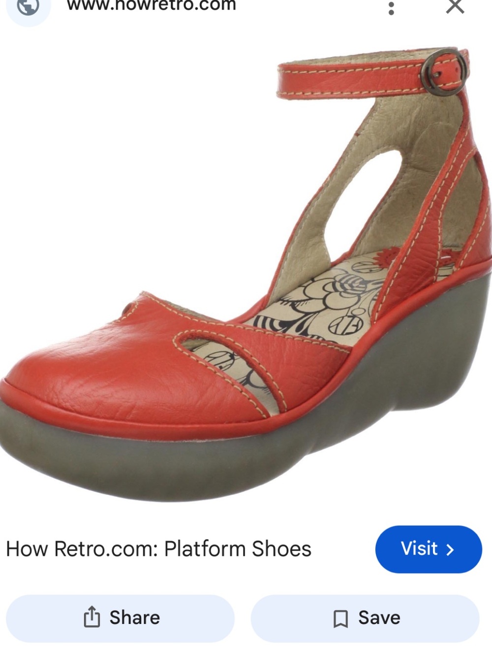 FLY London Red Leather Cross-Strap Flats 41(10)